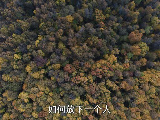 如何放下一個人