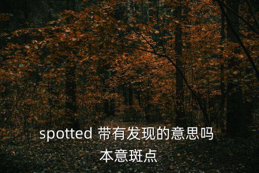 spotted 帶有發(fā)現(xiàn)的意思嗎 本意斑點