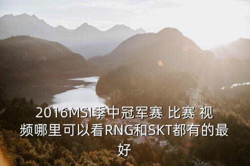 2016MSI季中冠軍賽 比賽 視頻哪里可以看RNG和SKT都有的最好