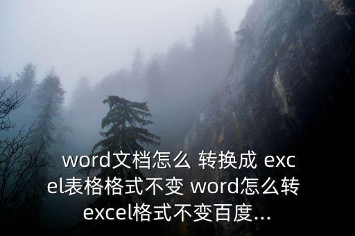 word怎么轉換成excel,轉換程序如何進行?