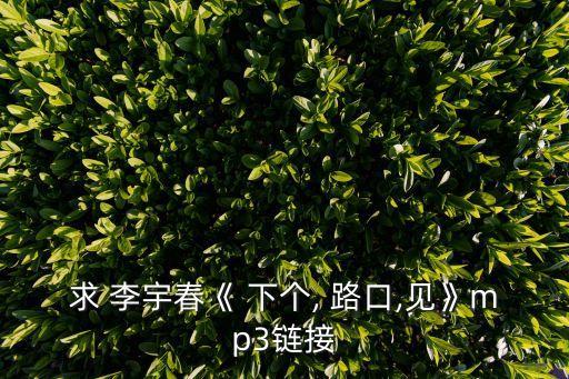 求 李宇春《 下個, 路口,見》mp3鏈接