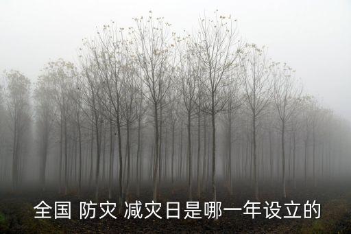  全國 防災 減災日是哪一年設立的