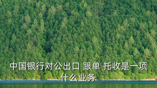 中國銀行對公出口 跟單 托收是一項什么業務
