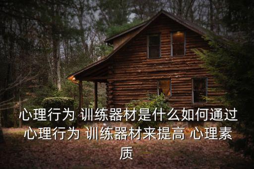  心理行為 訓(xùn)練器材是什么如何通過 心理行為 訓(xùn)練器材來提高 心理素質(zhì)