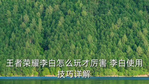 王者榮耀李白教學，王者榮耀的李白怎么被消成這樣了