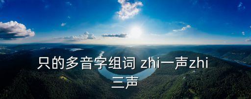 只的多音字組詞 zhi一聲zhi 三聲