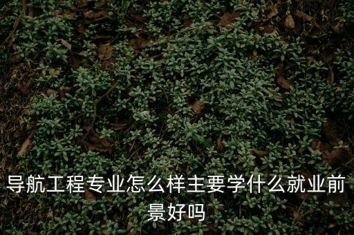 導航工程專業怎么樣主要學什么就業前景好嗎