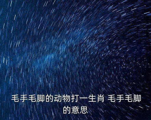  毛手毛腳的動物打一生肖 毛手毛腳的意思