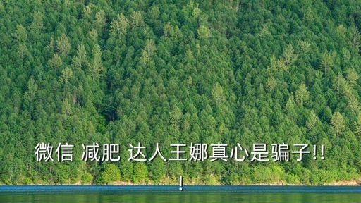 微信 減肥 達(dá)人王娜真心是騙子!!!
