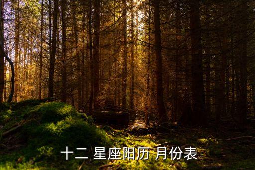  十二 星座陽歷 月份表