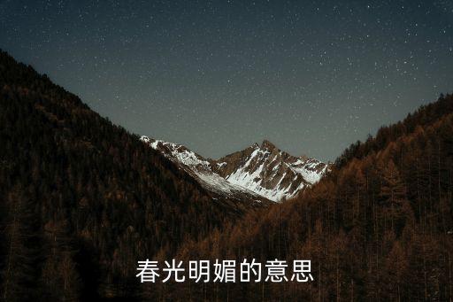 春光明媚，春光明媚什么意思