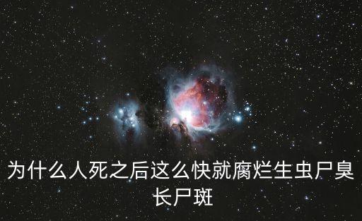 為什么人死之后這么快就腐爛生蟲尸臭 長尸斑