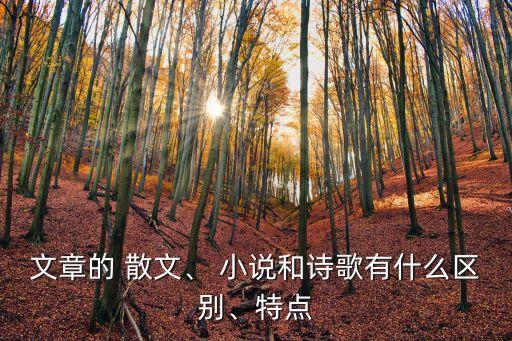 散文和小說的區別
