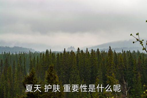 夏天 護膚 重要性是什么呢