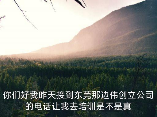 你們好我昨天接到東莞那邊偉創(chuàng)立公司的電話讓我去培訓(xùn)是不是真