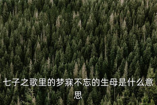 七子之歌里的夢寐不忘的生母是什么意思