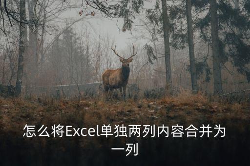 怎么將Excel單獨兩列內容合并為一列