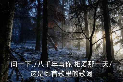 問一下./八千年與你 相愛那一天/這是哪首歌里的歌詞