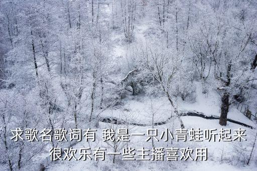 求歌名歌詞有 我是一只小青蛙聽起來很歡樂有一些主播喜歡用