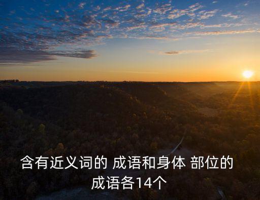 含有近義詞的 成語和身體 部位的 成語各14個