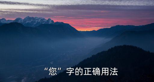 “您”字的正確用法