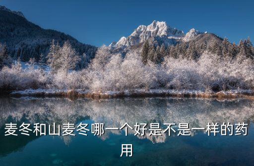 麥冬和山麥冬哪一個好是不是一樣的藥用