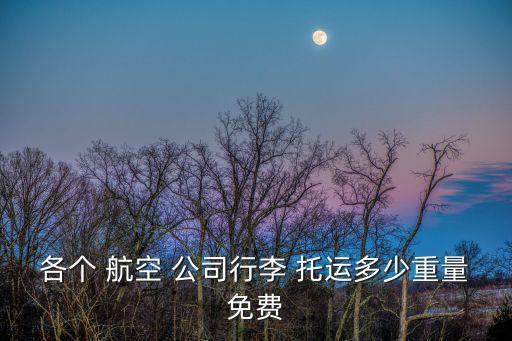 各個 航空 公司行李 托運多少重量免費