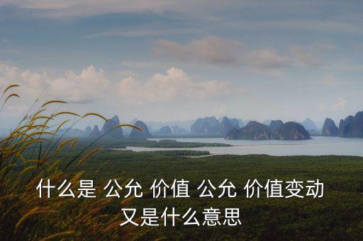 什么是公允價值,公正價值:買賣雙方對價格重新評估