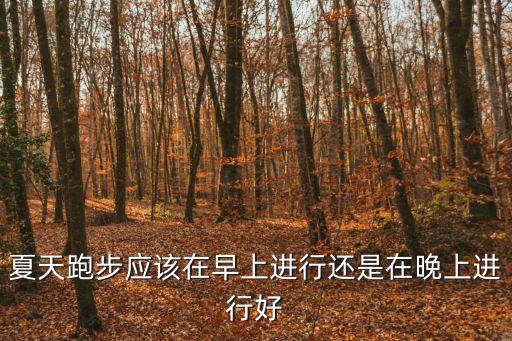 夏天跑步，夏天跑步應該在早上進行還是在晚上進行好
