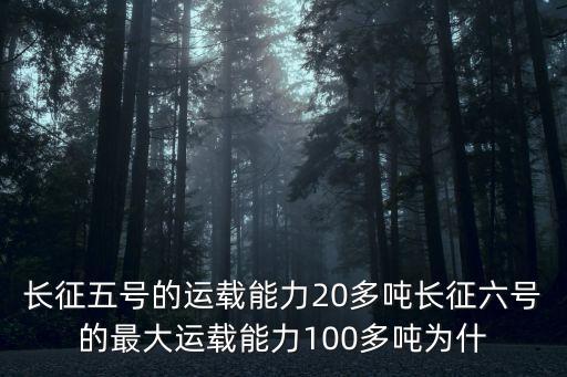 長征五號的運載能力20多噸長征六號的最大運載能力100多噸為什