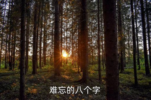 難忘的八個(gè)字
