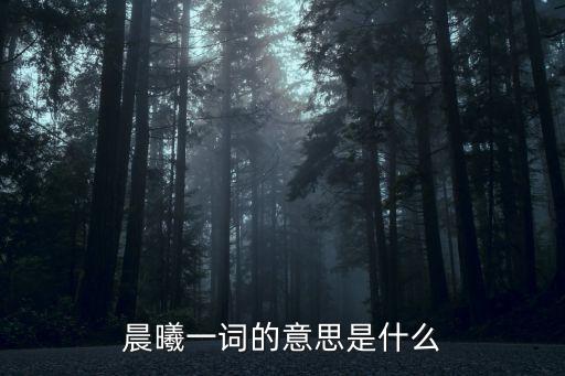 晨曦，晨曦有什么含意