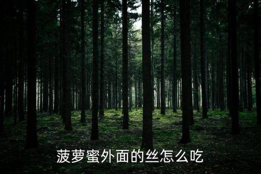 菠蘿蜜外面的絲怎么吃