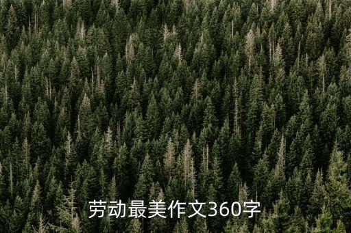 勞動最美作文360字