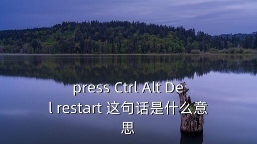 restate，press Ctrl Alt Del restart 這句話是什么意思