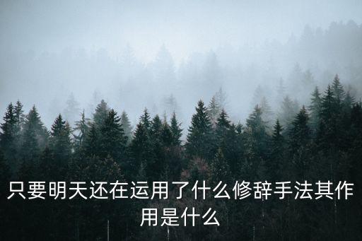 只要明天還在運用了什么修辭手法其作用是什么