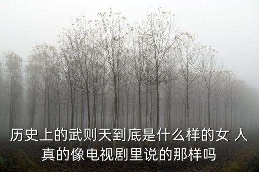 歷史上的武則天到底是什么樣的女 人真的像電視劇里說的那樣嗎