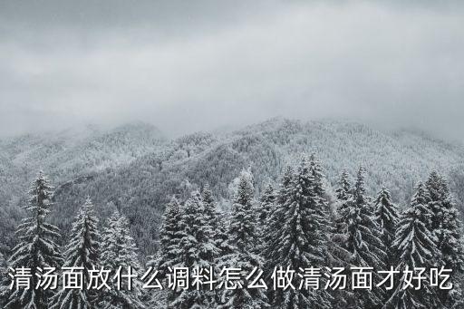 清湯面放什么調(diào)料怎么做清湯面才好吃