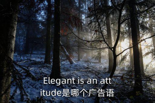 Elegant is an attitude是哪個廣告語
