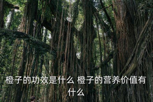 橙子的功效與作用，橙子的作用有哪些