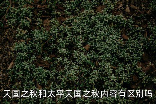 天國之秋和太平天國之秋內(nèi)容有區(qū)別嗎