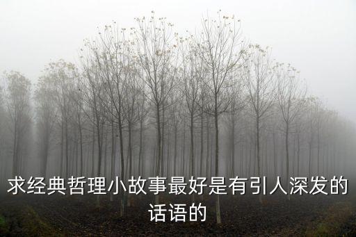 求經典哲理小故事最好是有引人深發的話語的