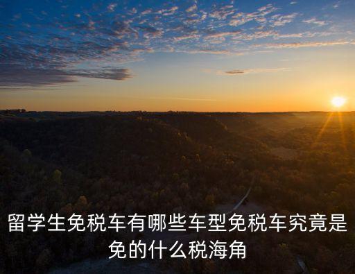 留學生免稅車有哪些車型免稅車究竟是免的什么稅海角