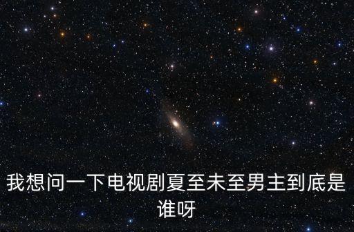 夏至未至演員表，我想問一下電視劇夏至未至男主到底是誰呀