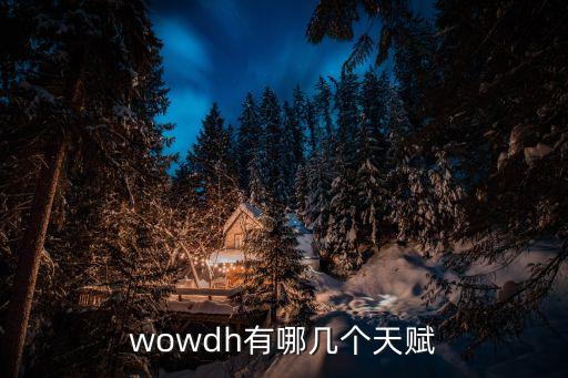 wowdh有哪幾個天賦
