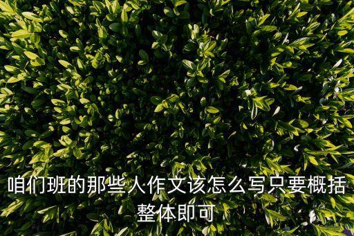 咱們班，咱們班的那些人作文該怎么寫只要概括整體即可