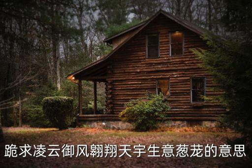 跪求凌云御風(fēng)翱翔天宇生意蔥蘢的意思