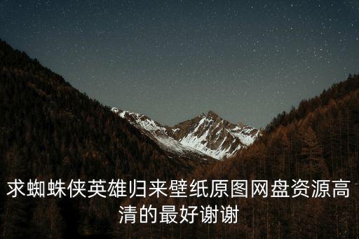 求蜘蛛俠英雄歸來壁紙原圖網盤資源高清的最好謝謝