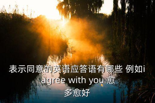 表示同意的英語應答語有哪些 例如i agree with you 愈多愈好