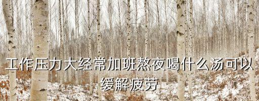 熬夜喝什么湯，經(jīng)常熬夜的人吃喝什么湯補(bǔ)身體